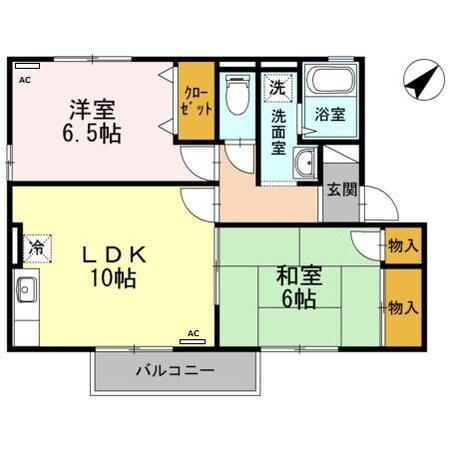 リバーポートあき　B棟の物件間取画像